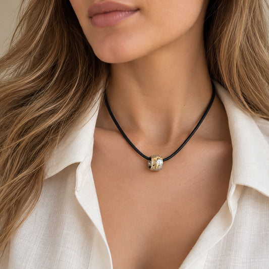 Engraved silver necklace with diamond Bliss Gioielli (Italy)