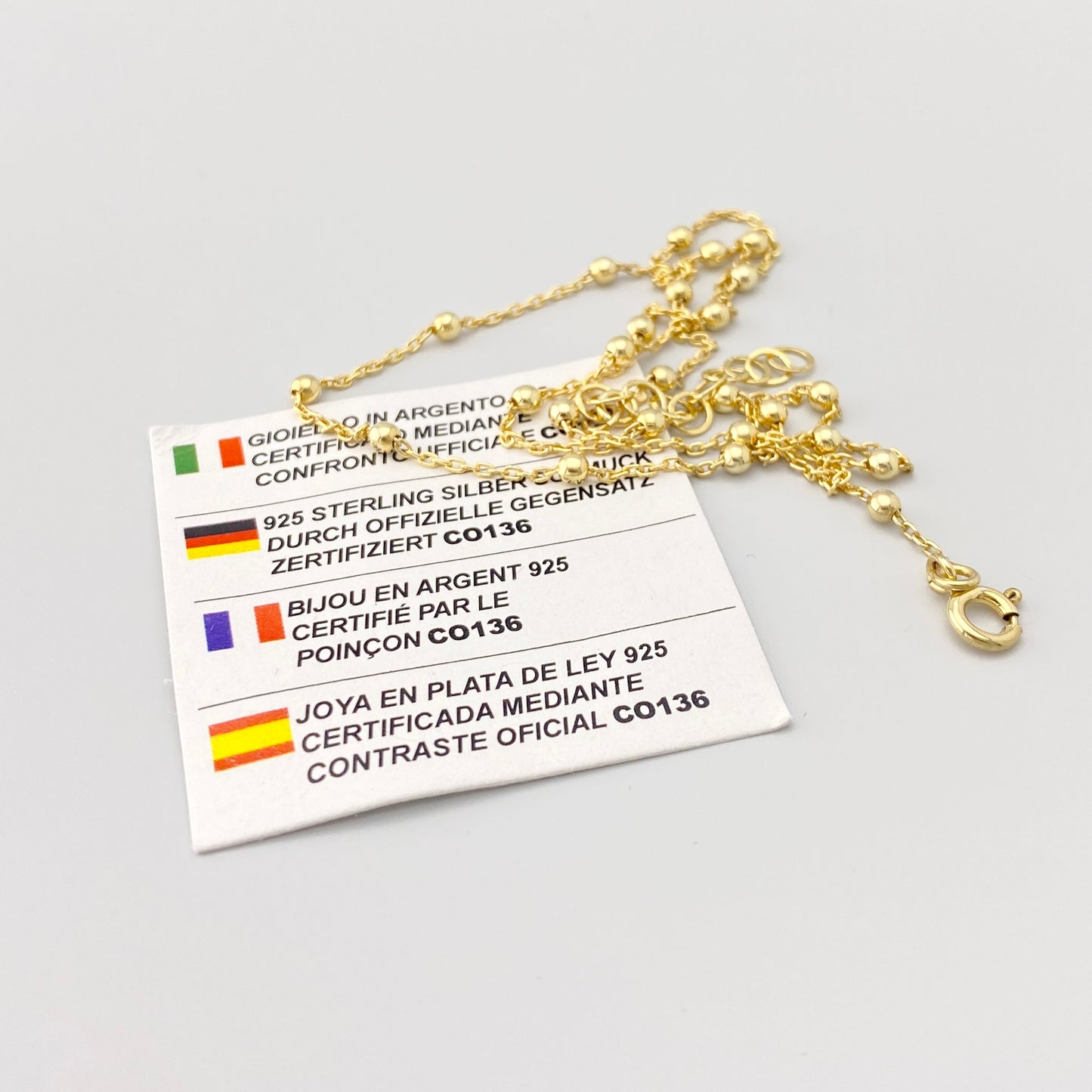 zloty lancuszek z kuleczkami