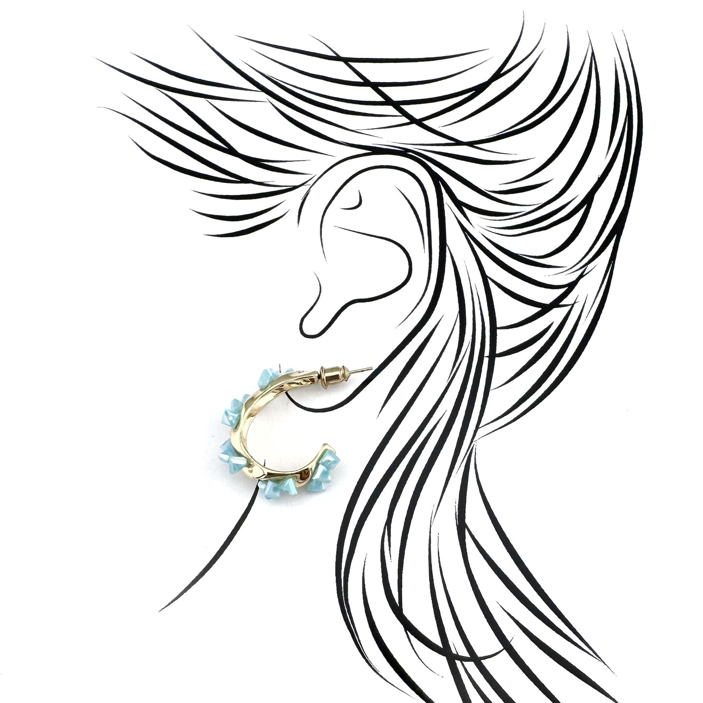 Earrings with crystals Cannelle (France)