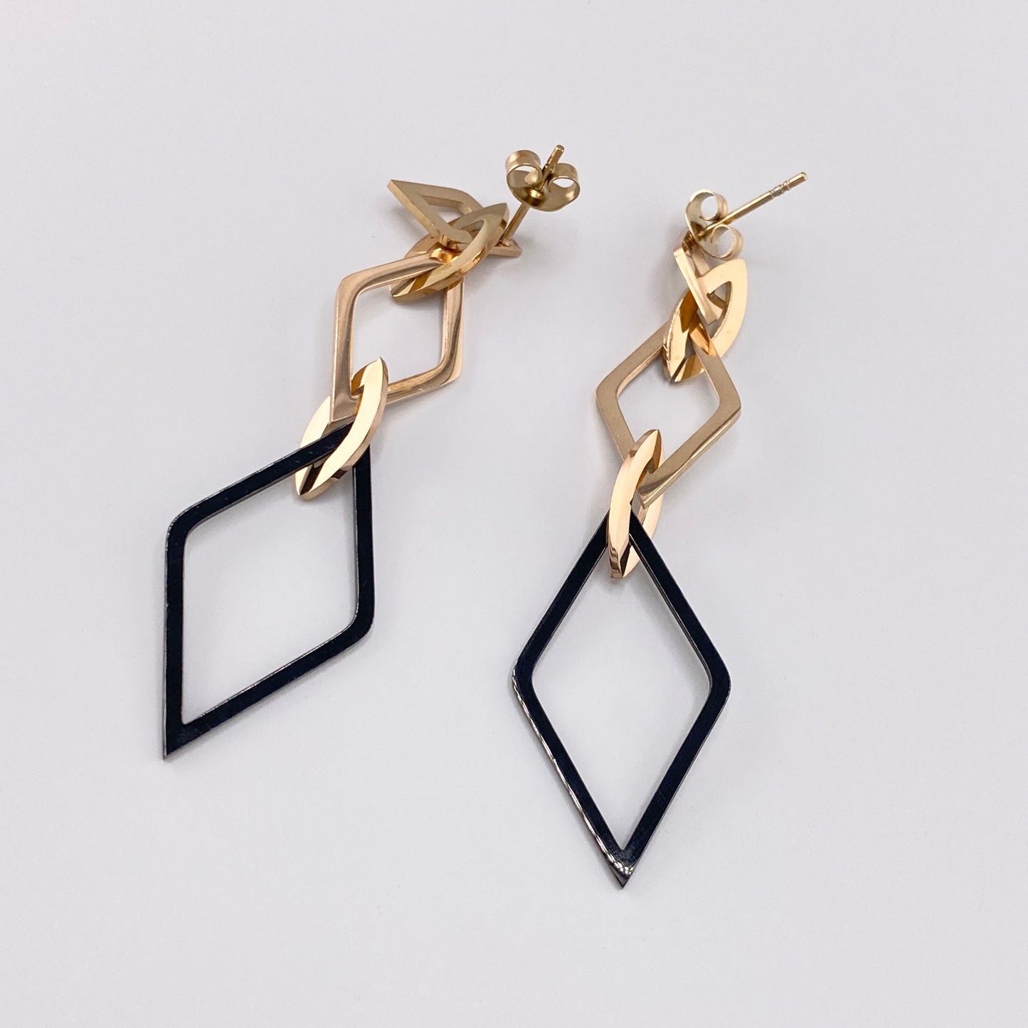 kolczyki wiszące romby