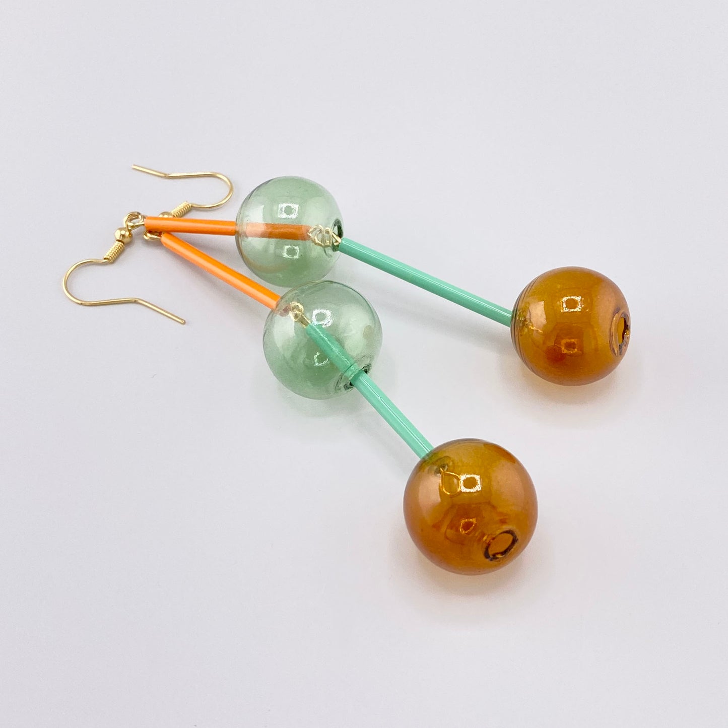 kolczyki szklane kulki