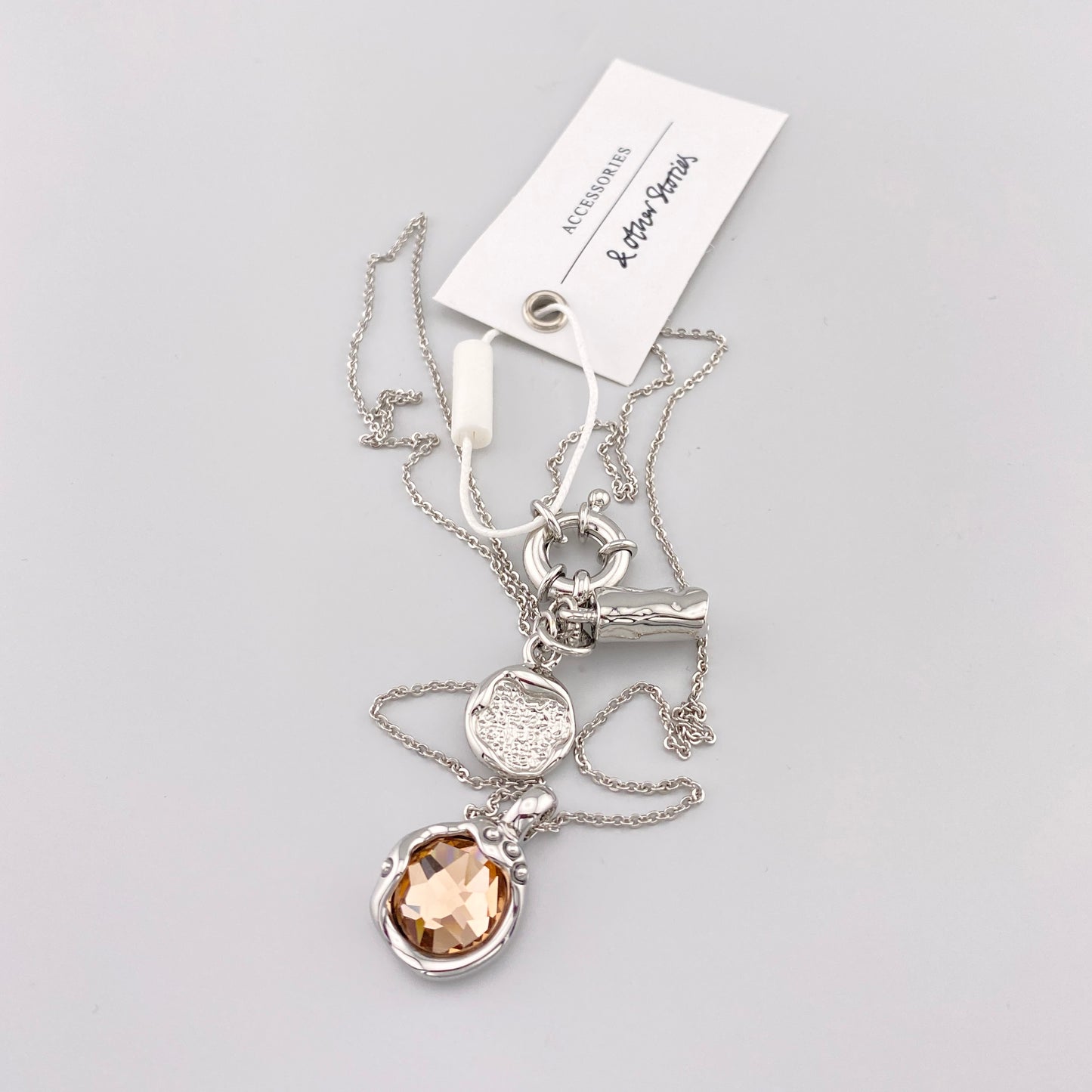 naszyjnik z kryształkami srebrny