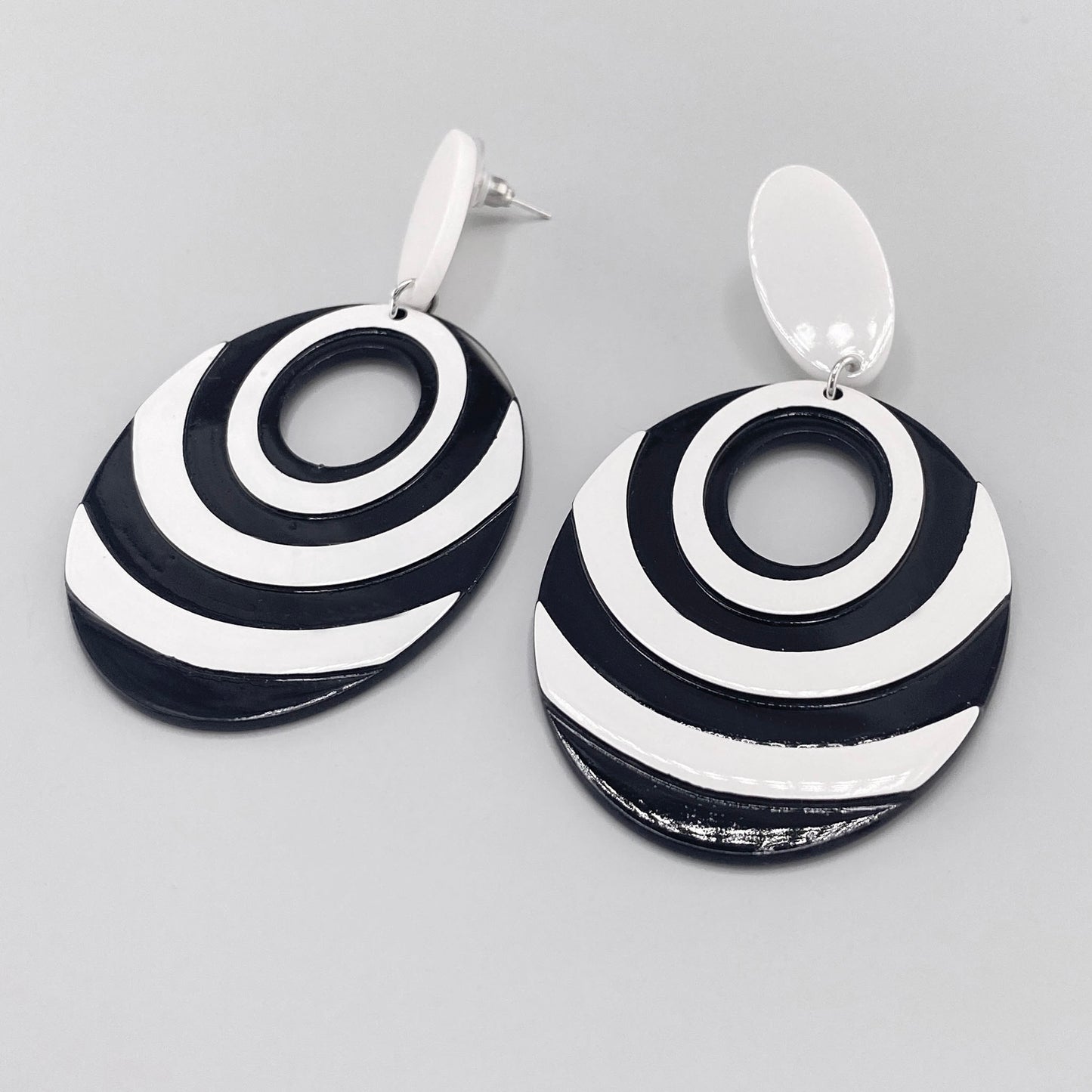 black and white earrings