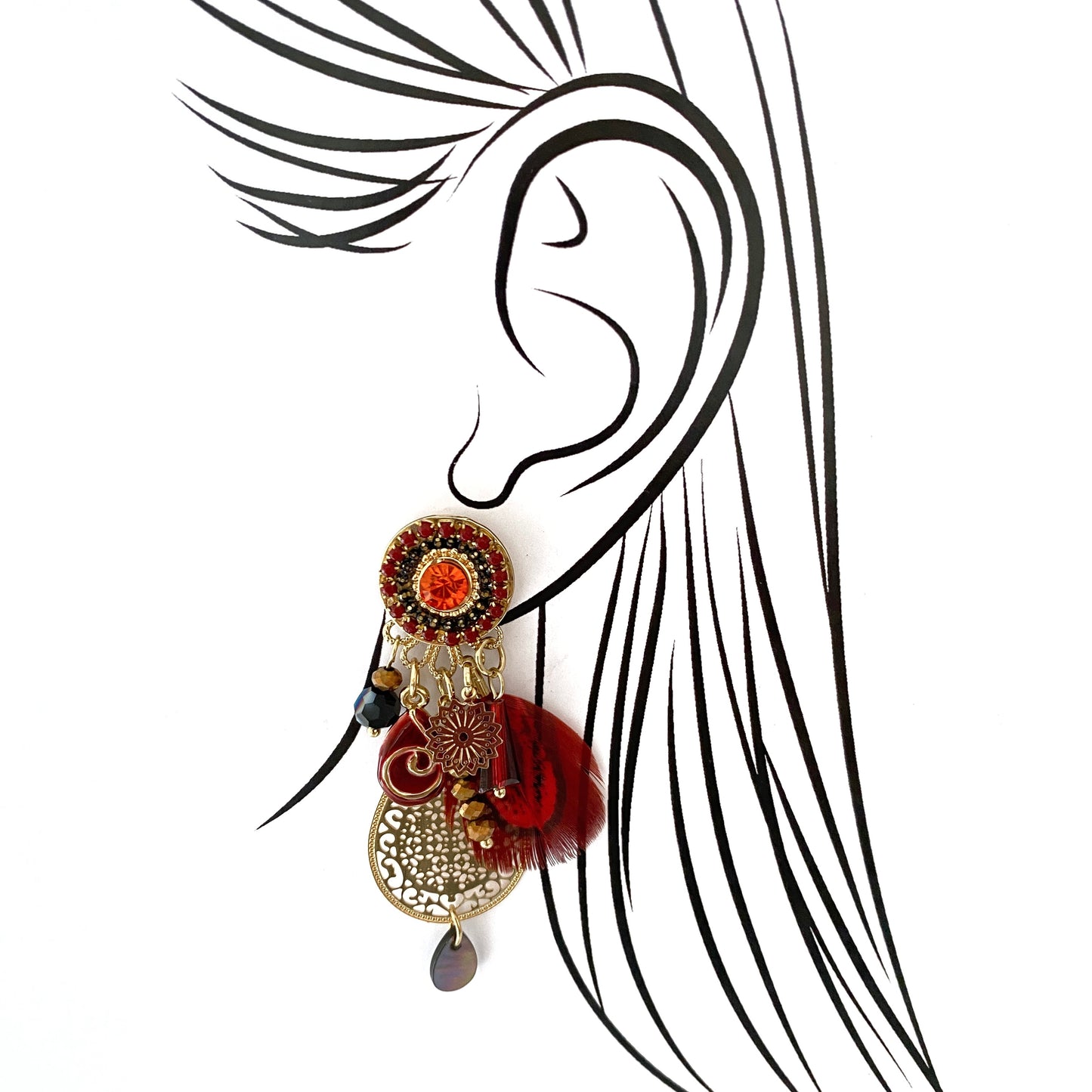 Кліпси Ikita Feather Earrings (Франція)