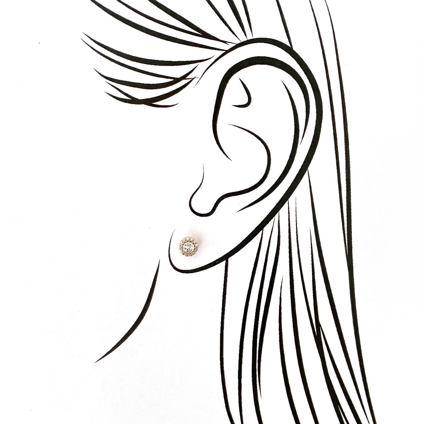 Silver earrings with crystals Miu Silvers