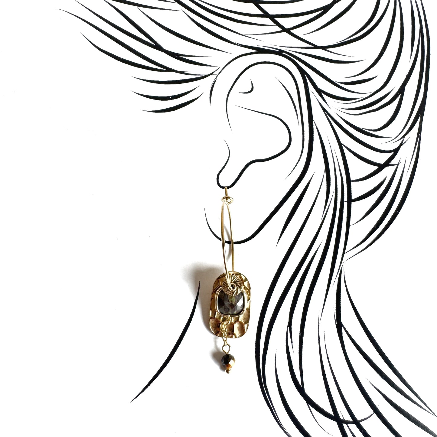 Earrings with stone Ikita (France)