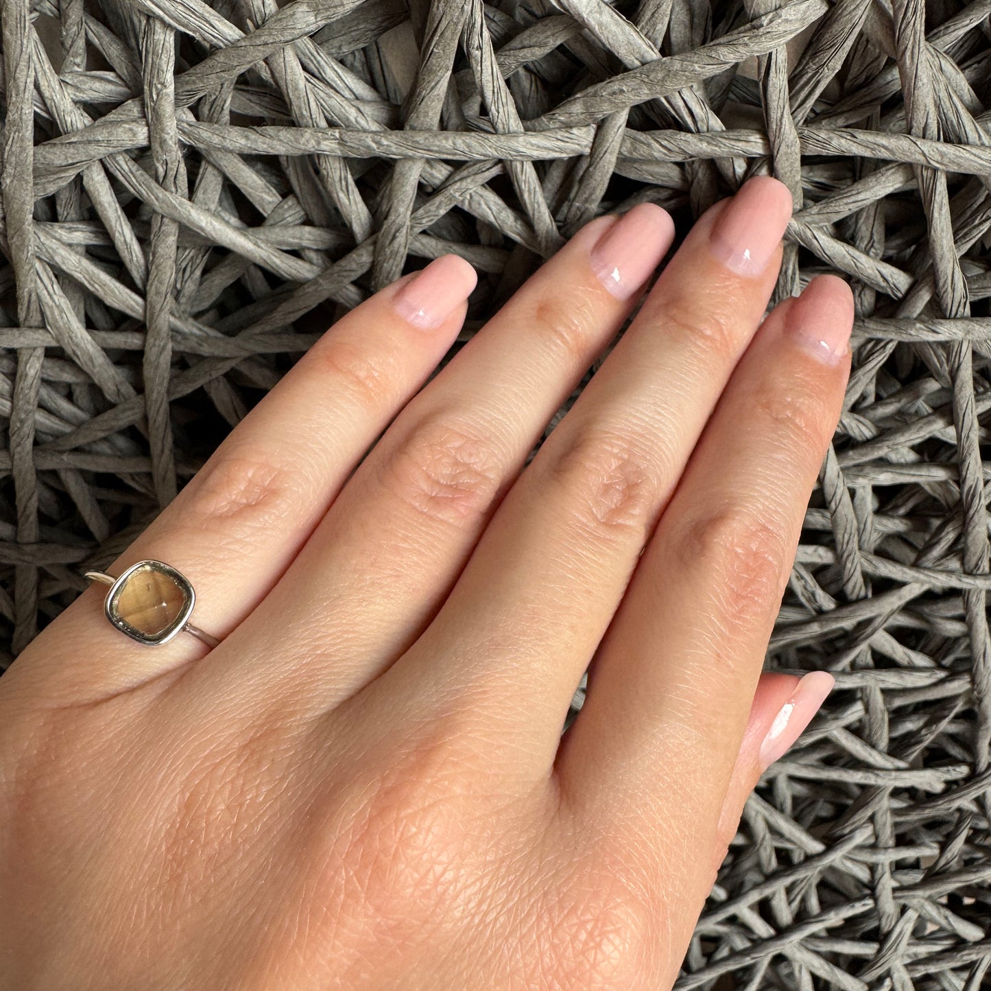 Ring with smoky quartz Moonstone (France)