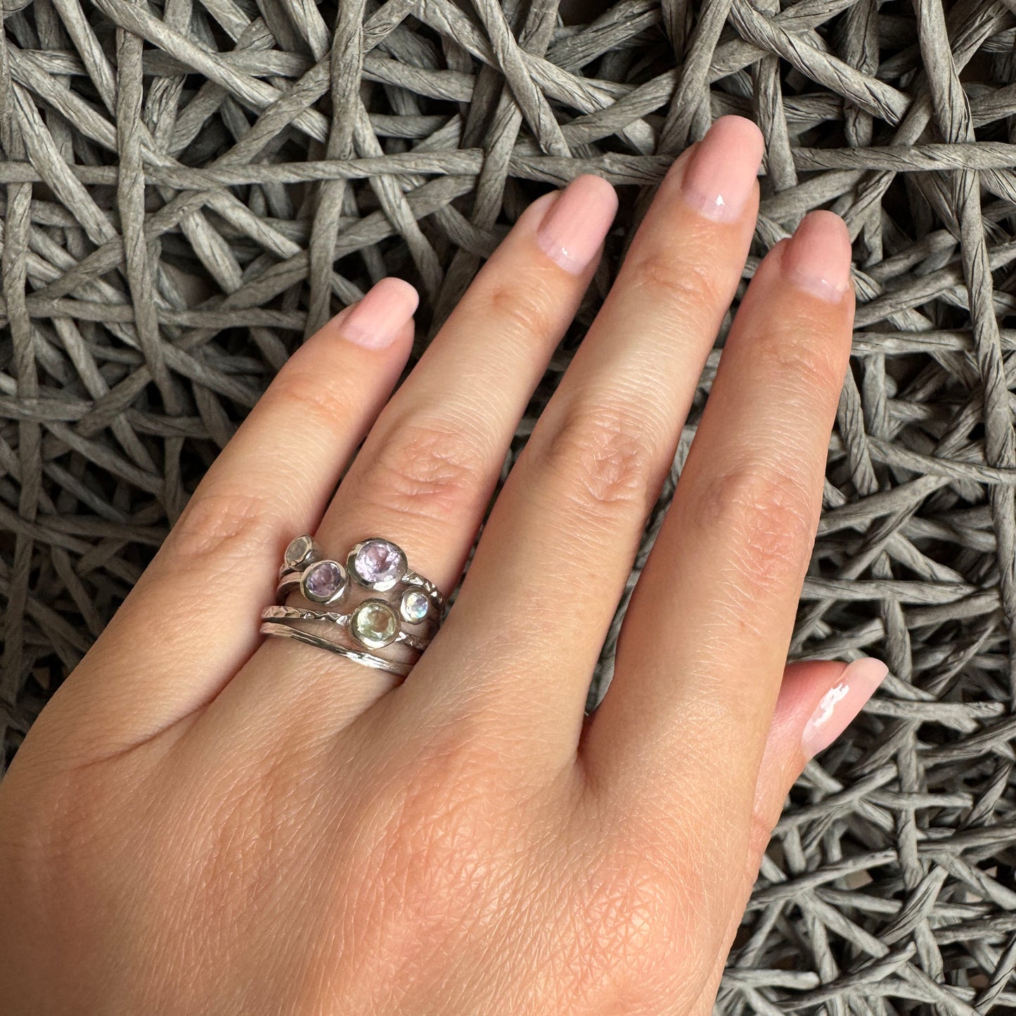 Ring with natural stone Moonstone (France)