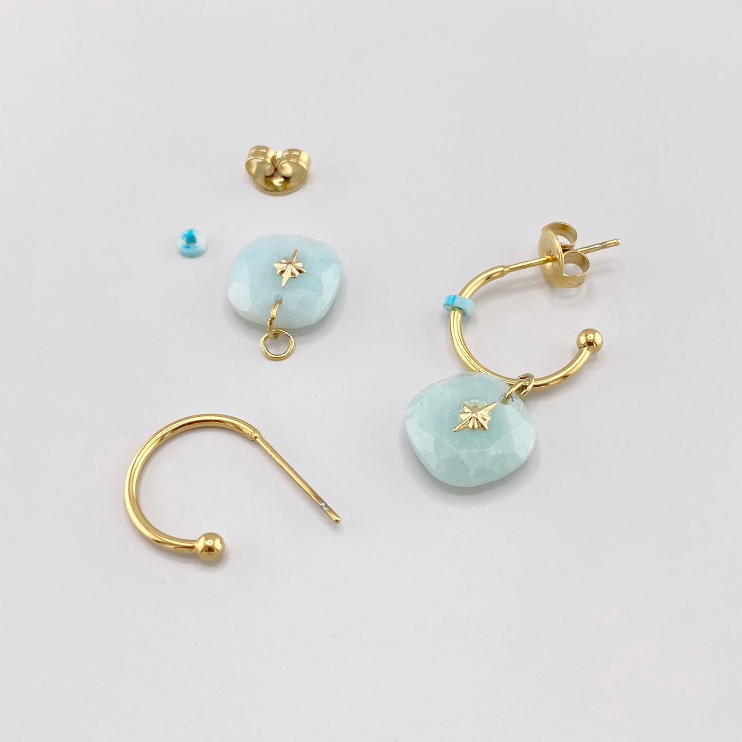 Earrings with amazonite IRL (France)