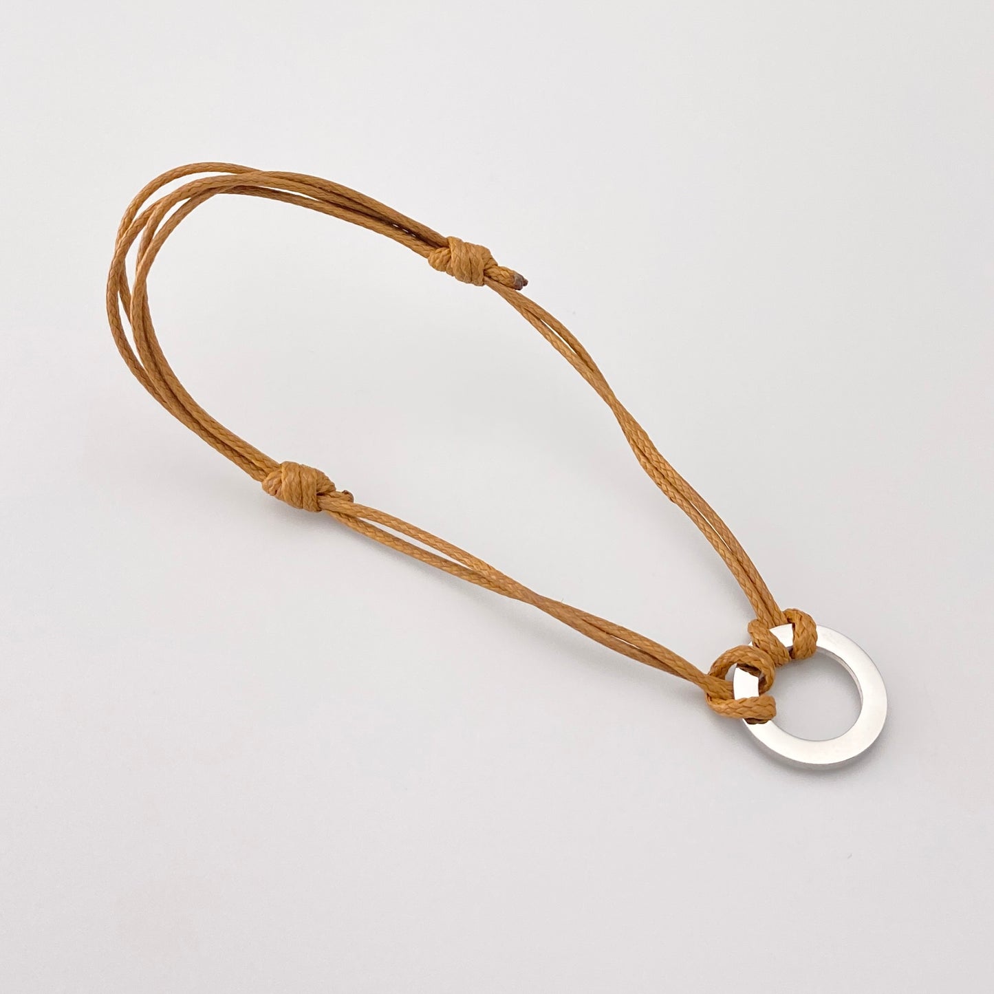 Bracelet tressé Bastille Baobab avec cordon caramel et cercle en acier inoxydable