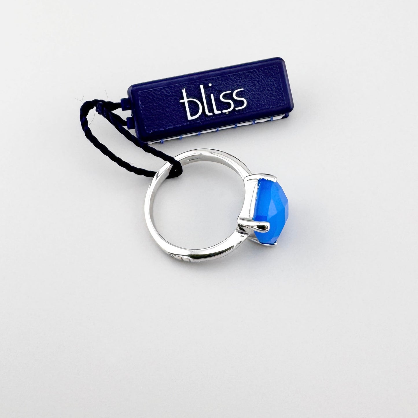 Bague Bliss Gioielli en argent avec agate bleue facettée