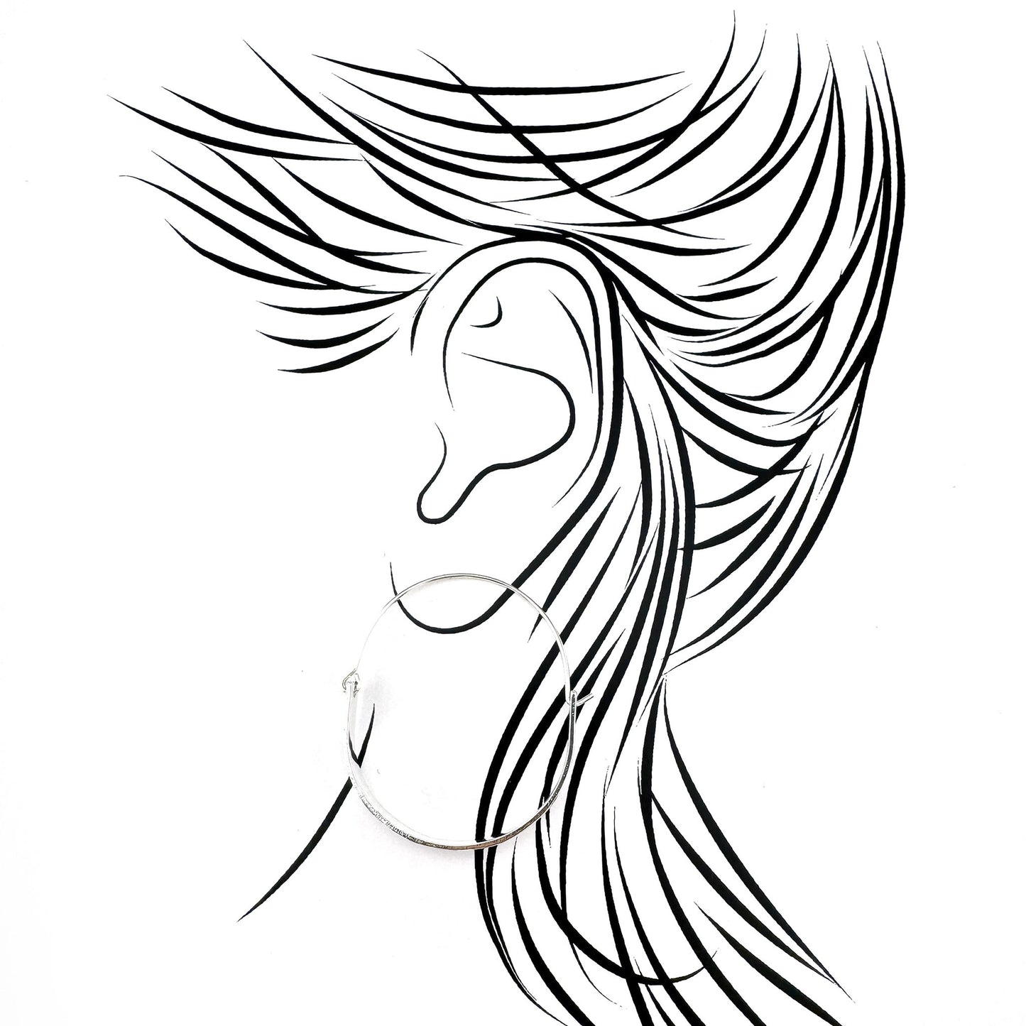 Delicate silver hoop earrings with hook clasp and sleek design