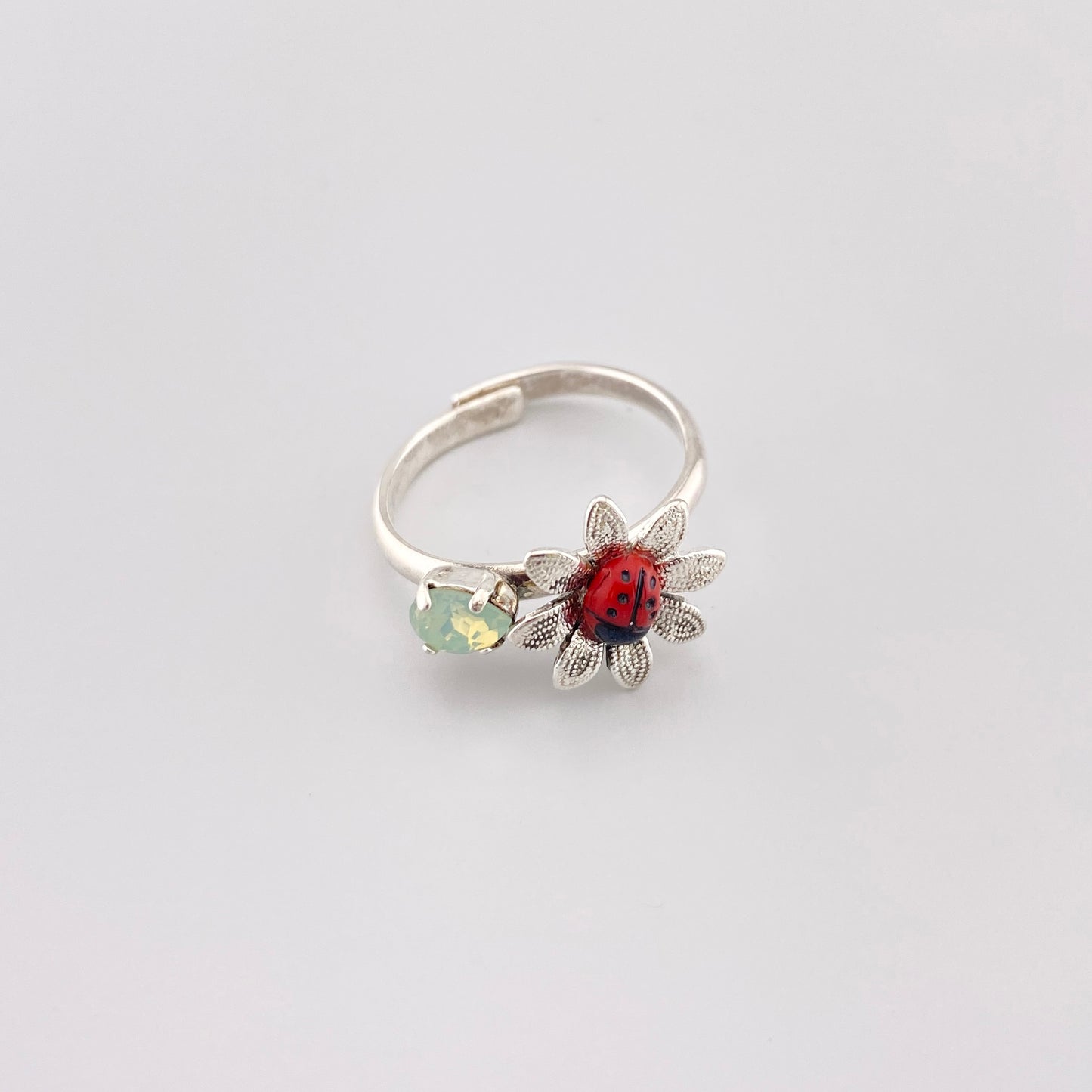Ensemble de bagues Reminiscence avec fleurs, papillon et coccinelle