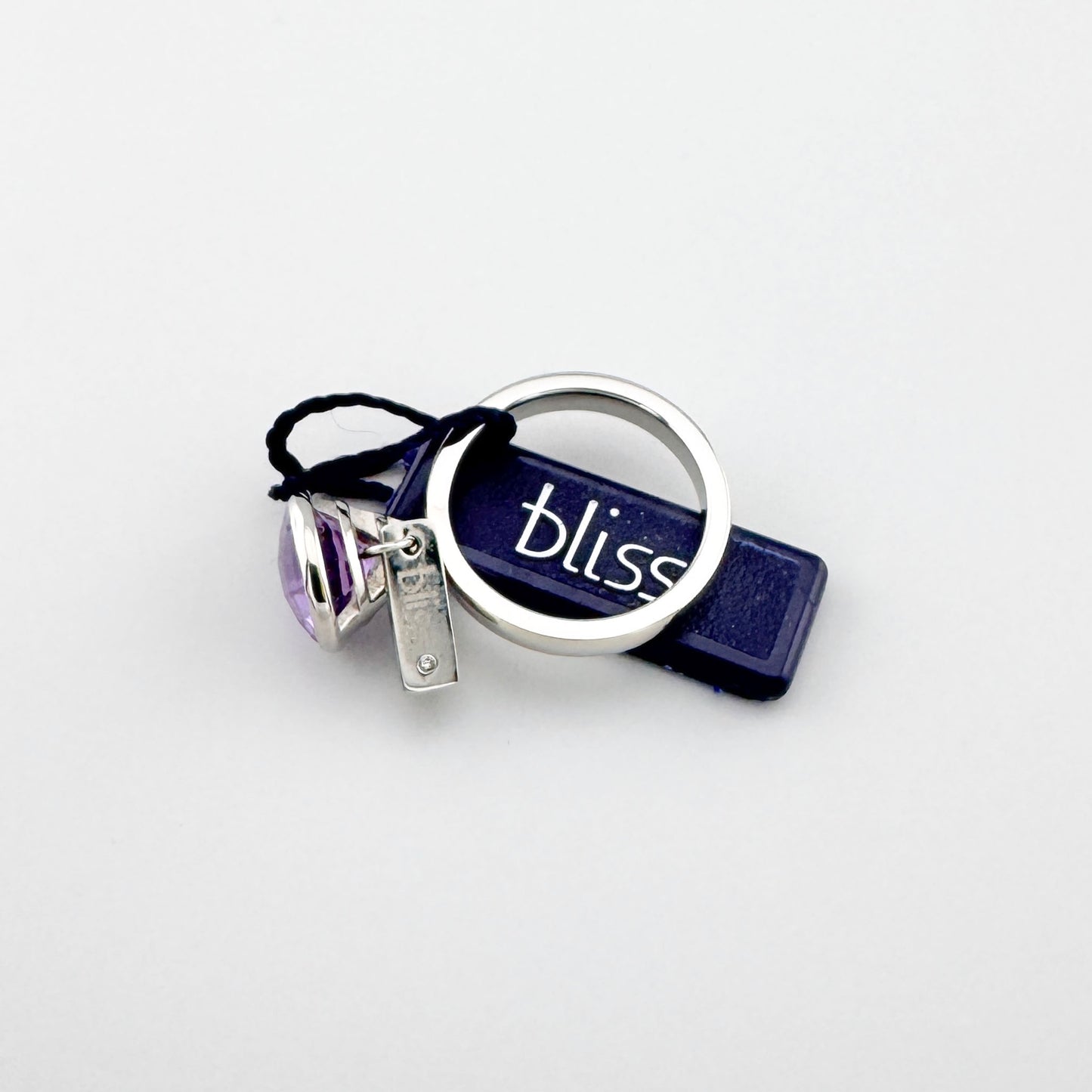 Каблучка Bliss Gioielli з фіолетовим аметистом у фірмовій коробці