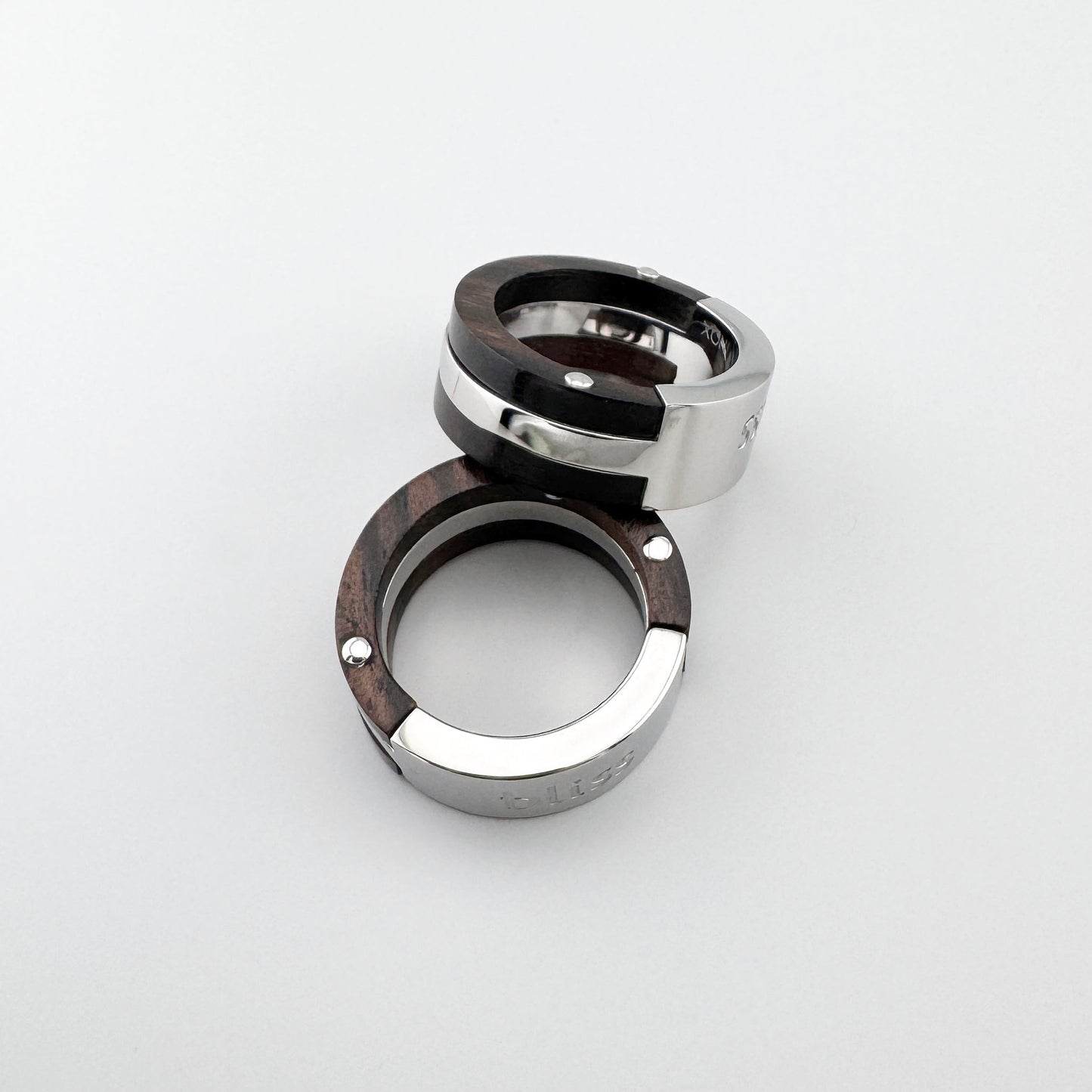 Каблучка Bliss Gioielli зі сталі та натурального дерева