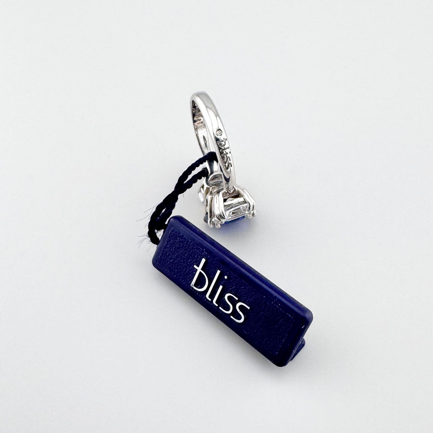 Bague Bliss Gioielli en argent avec trois pierres et zircon bleu facetté