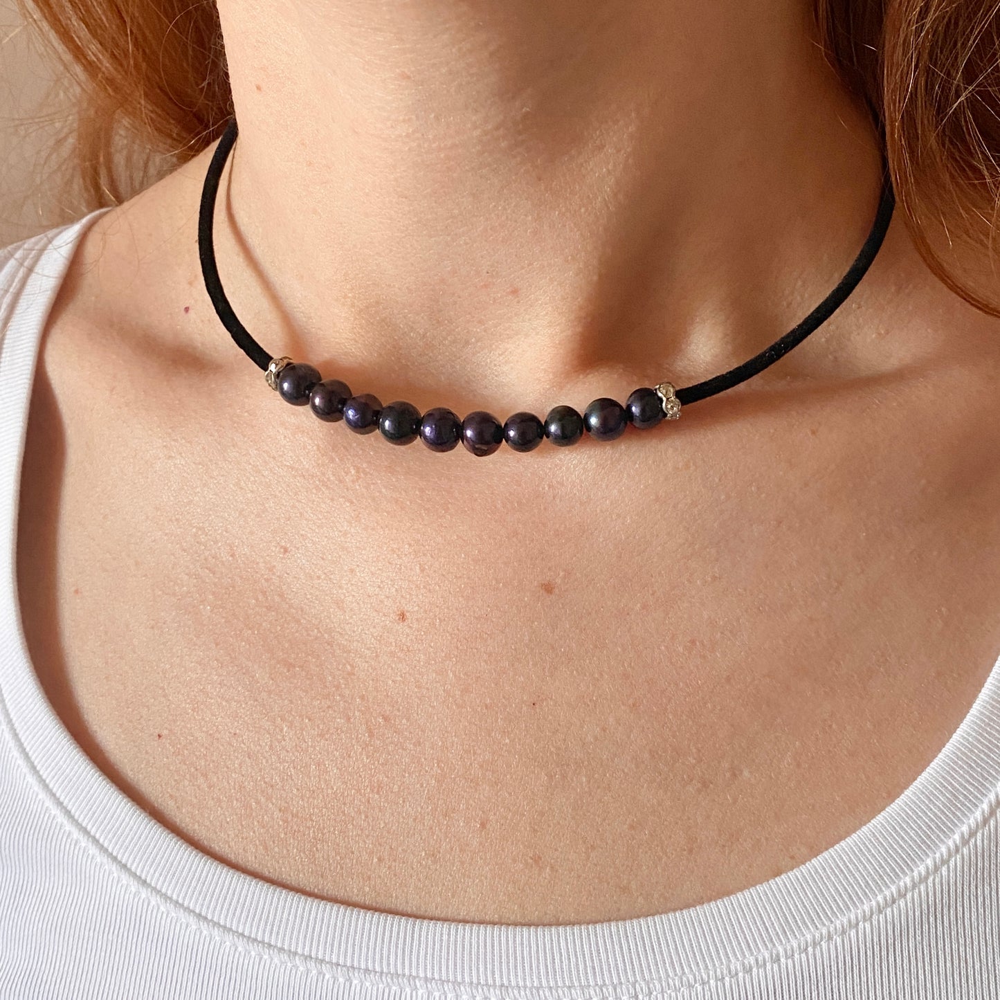 Choker z perłami