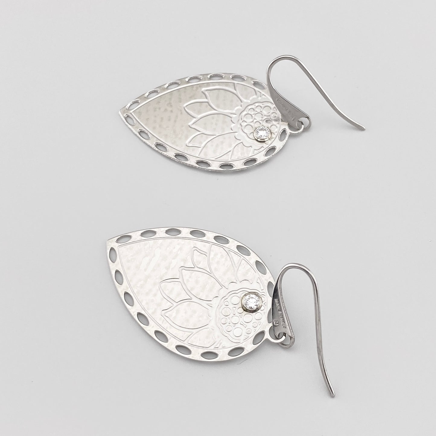 kolczyki listki srebrne