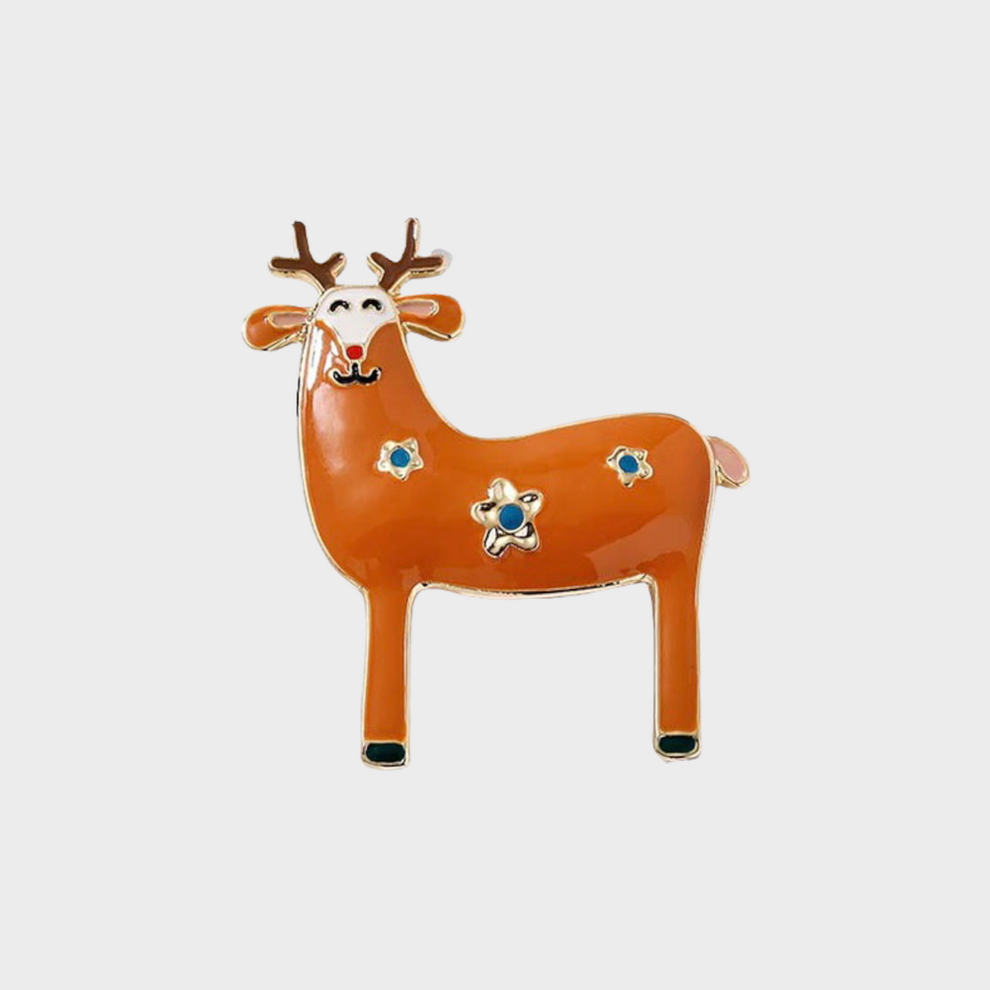 Deer brooch with enamel