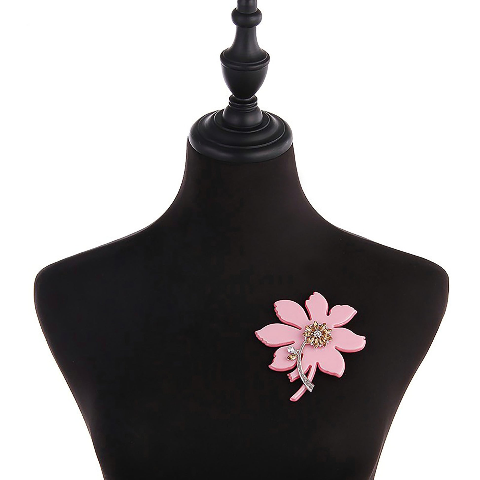 Pink flower brooch