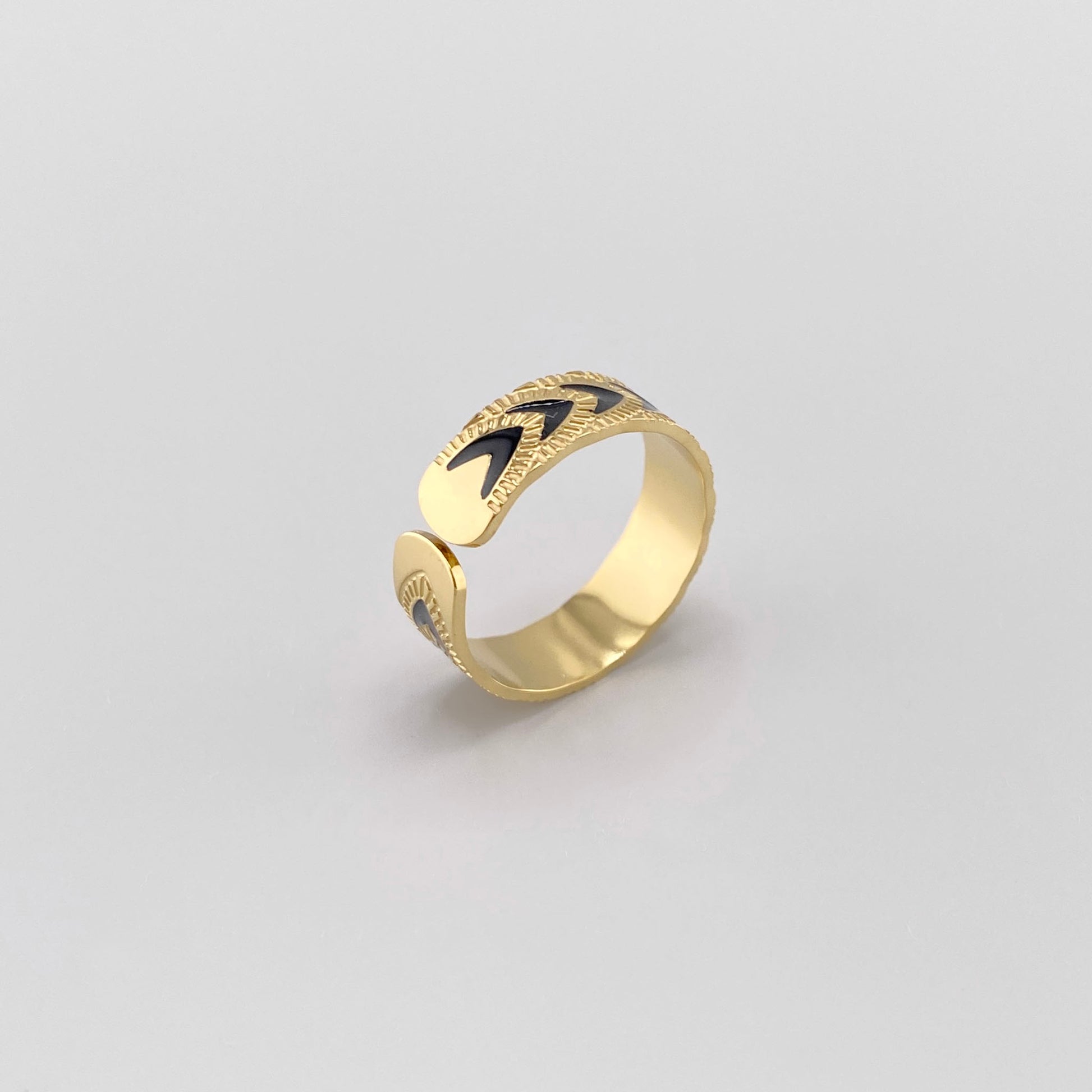 Black and gold ring