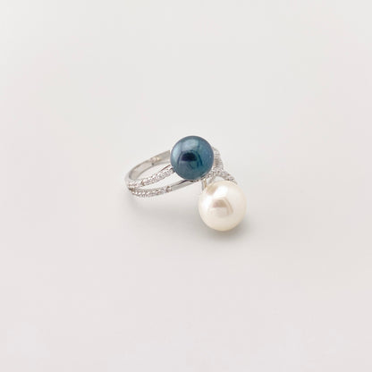 pierścionek srebrny z perłą