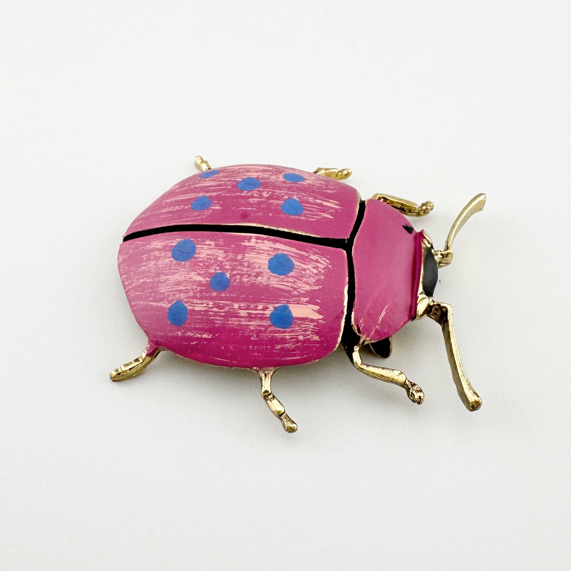 Brooch in the shape of a beetle with spots, Spanish brand Sonata.