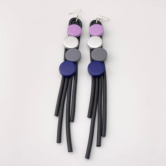 Wood and rubber earrings Sonata (Spain)