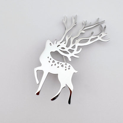 silver deer brooch