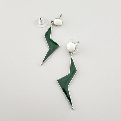 Earrings in the shape of a lightning bolt, Spanish brand Sonata.