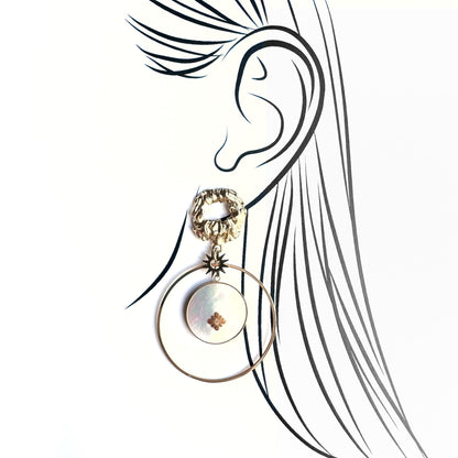 Earrings with mother of pearl IRL (France)