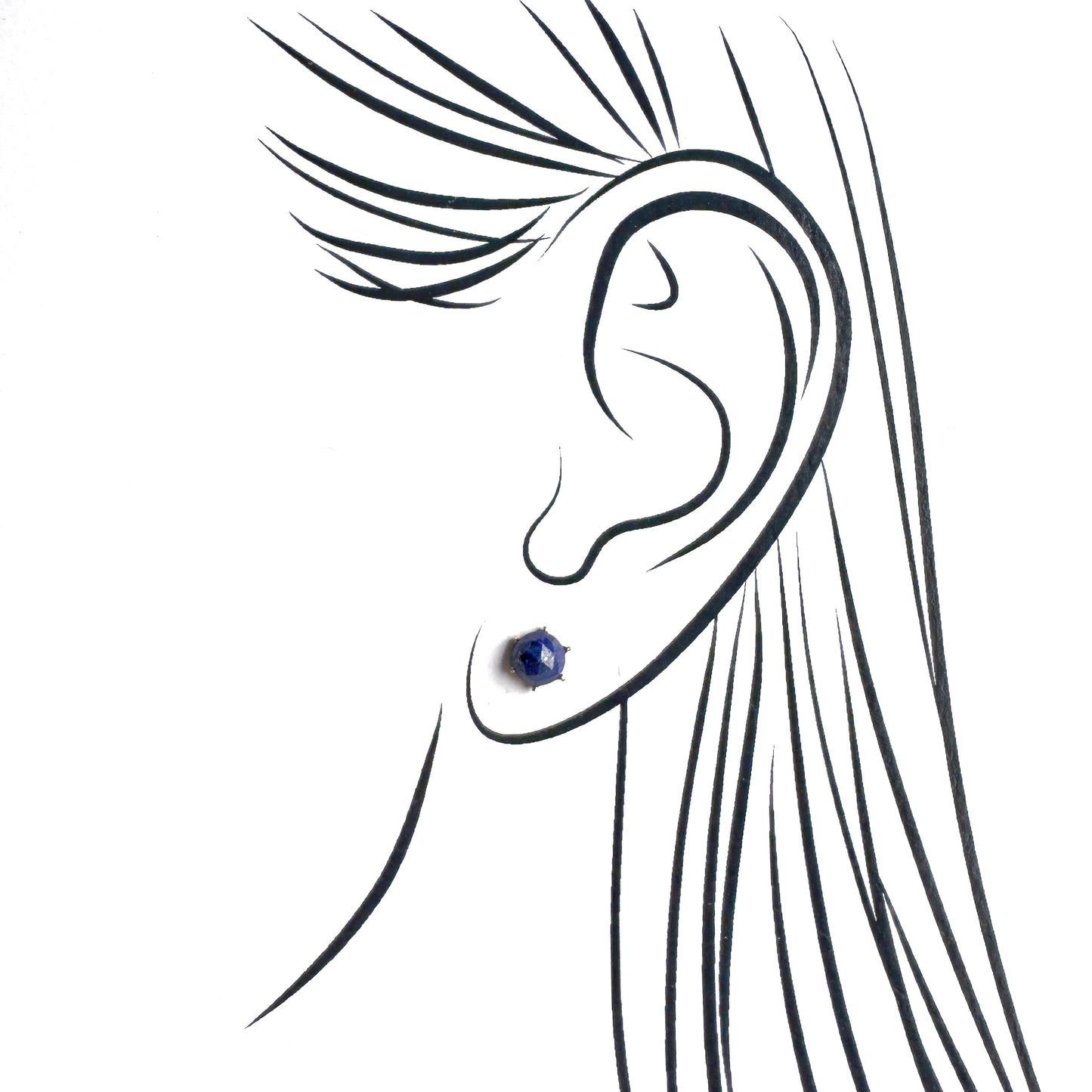 Earrings with lapis lazuli IRL (France)
