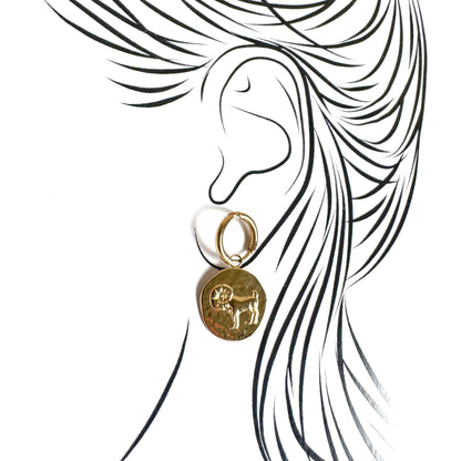 Zodiac earrings Aries IRL (France)