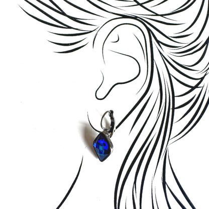 Metal earrings with crystals Bohm (France)