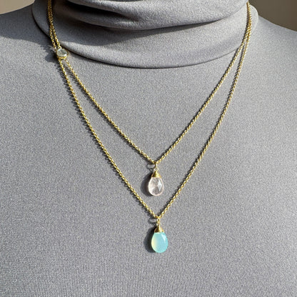 Naszyjnik z kwarcem i labradorytem Moonstone (France)