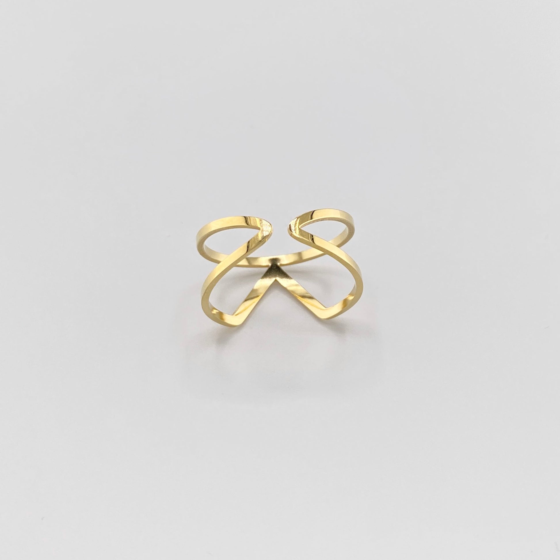 Vergoldeter Edelstahlring mit minimalistischem Design, französische Marke IRL.