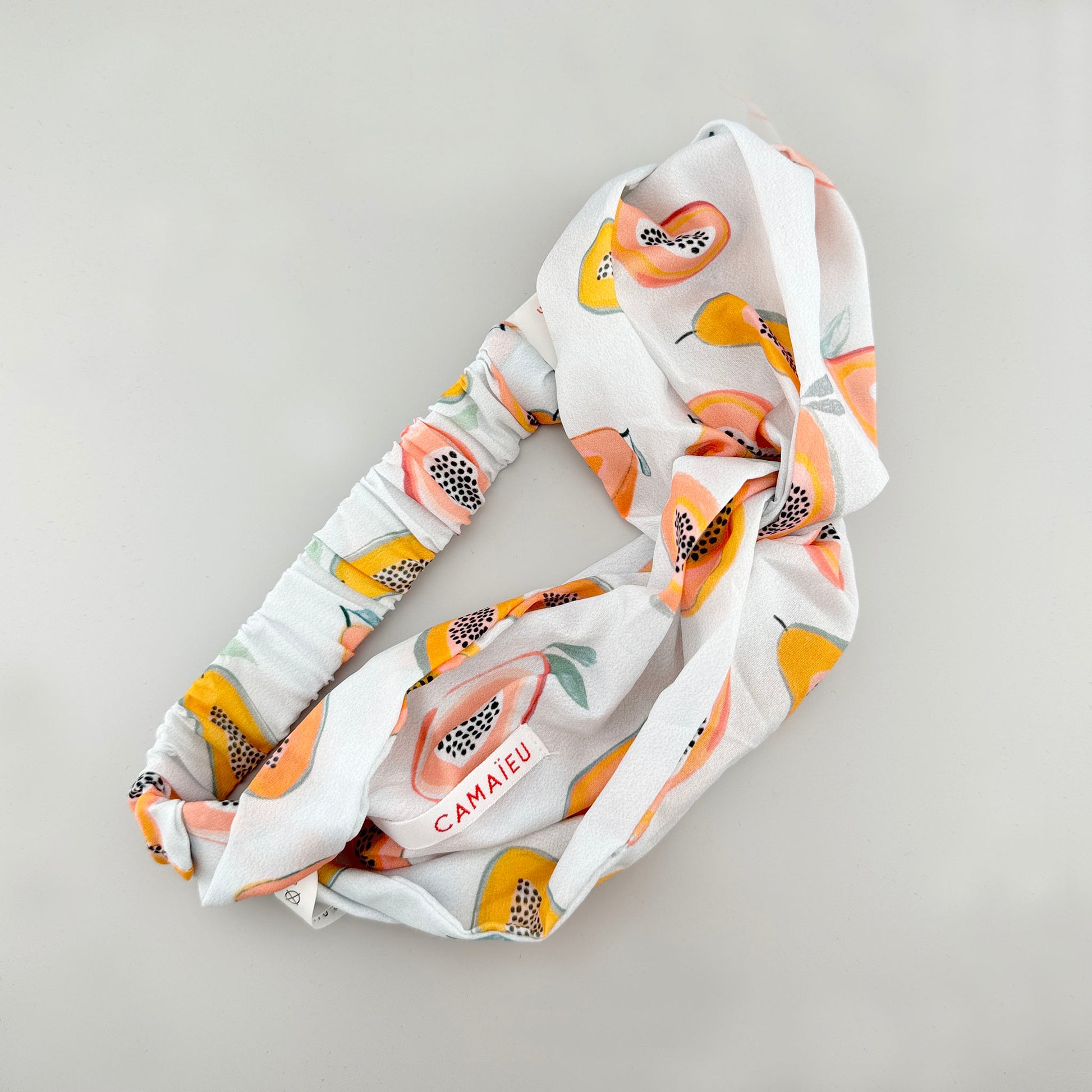 Headband with papaya print, French brand Camaïeu.