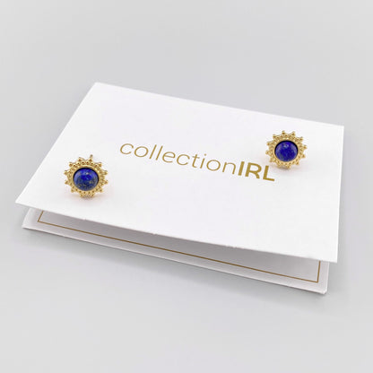 Gold lapis lazuli earrings