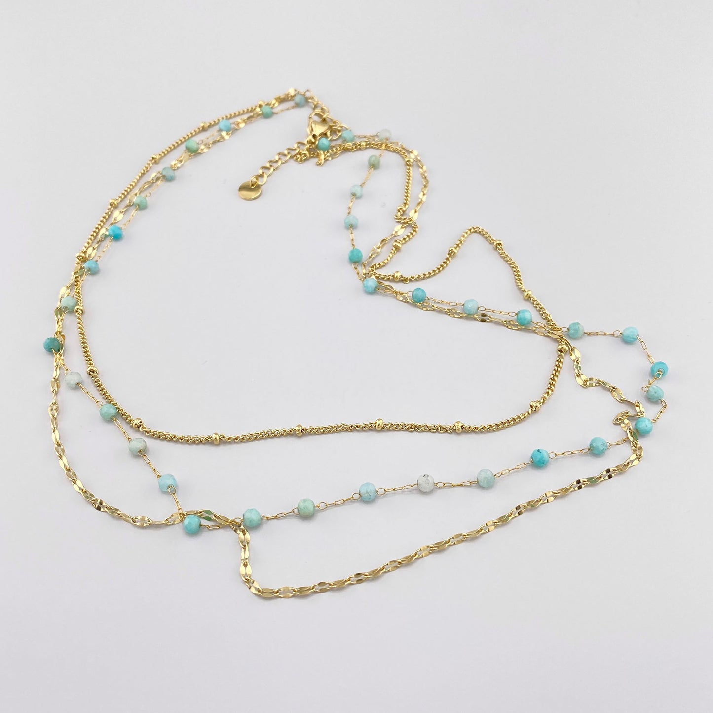 Triple necklace with amazonite IRL (France)