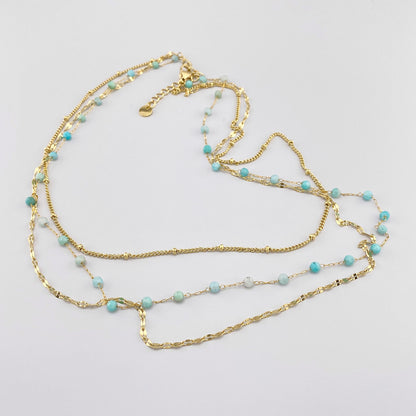 Triple necklace with amazonite IRL (France)