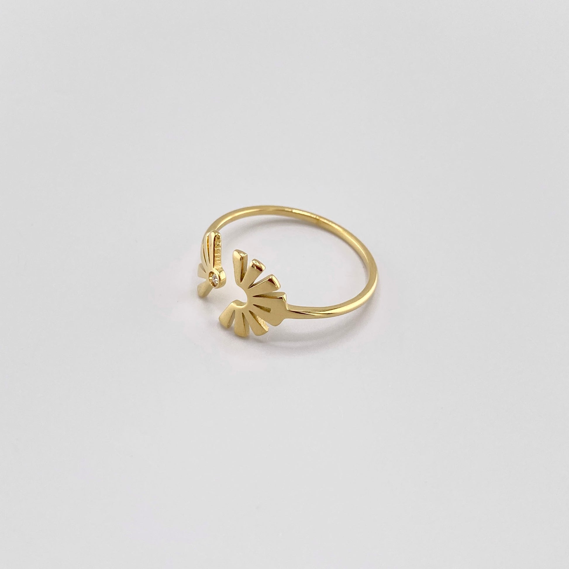 half flower ring