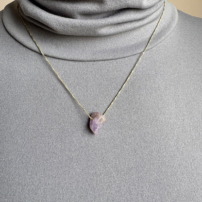 Elegant Pilgrim necklace with natural amethyst pendant on fine golden chain