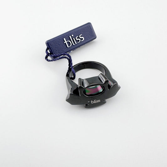 Pierścionek Bliss Gioielli z czarnej polerowanej stali o rzeźbiarskiej formie