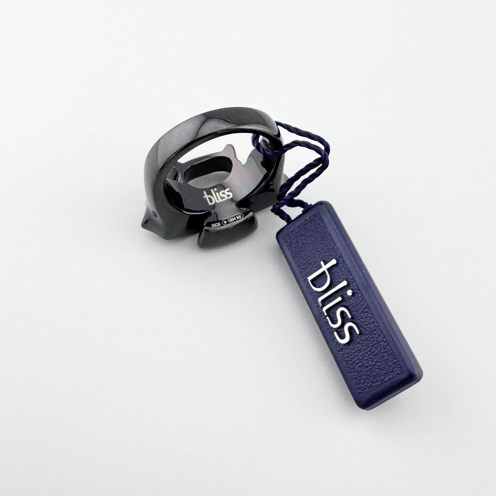 Каблучка Bliss Gioielli з чорної сталі у фірмовій упаковці