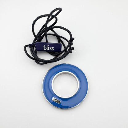 Подвеска с синей эмалью на черном шнурке с биркой Bliss