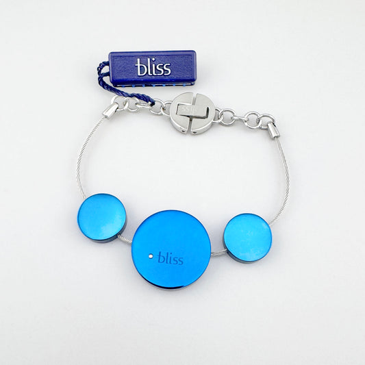 Bransoletka Bliss Gioielli z niebieskimi okraglymi elementami na stalowym lancuszku