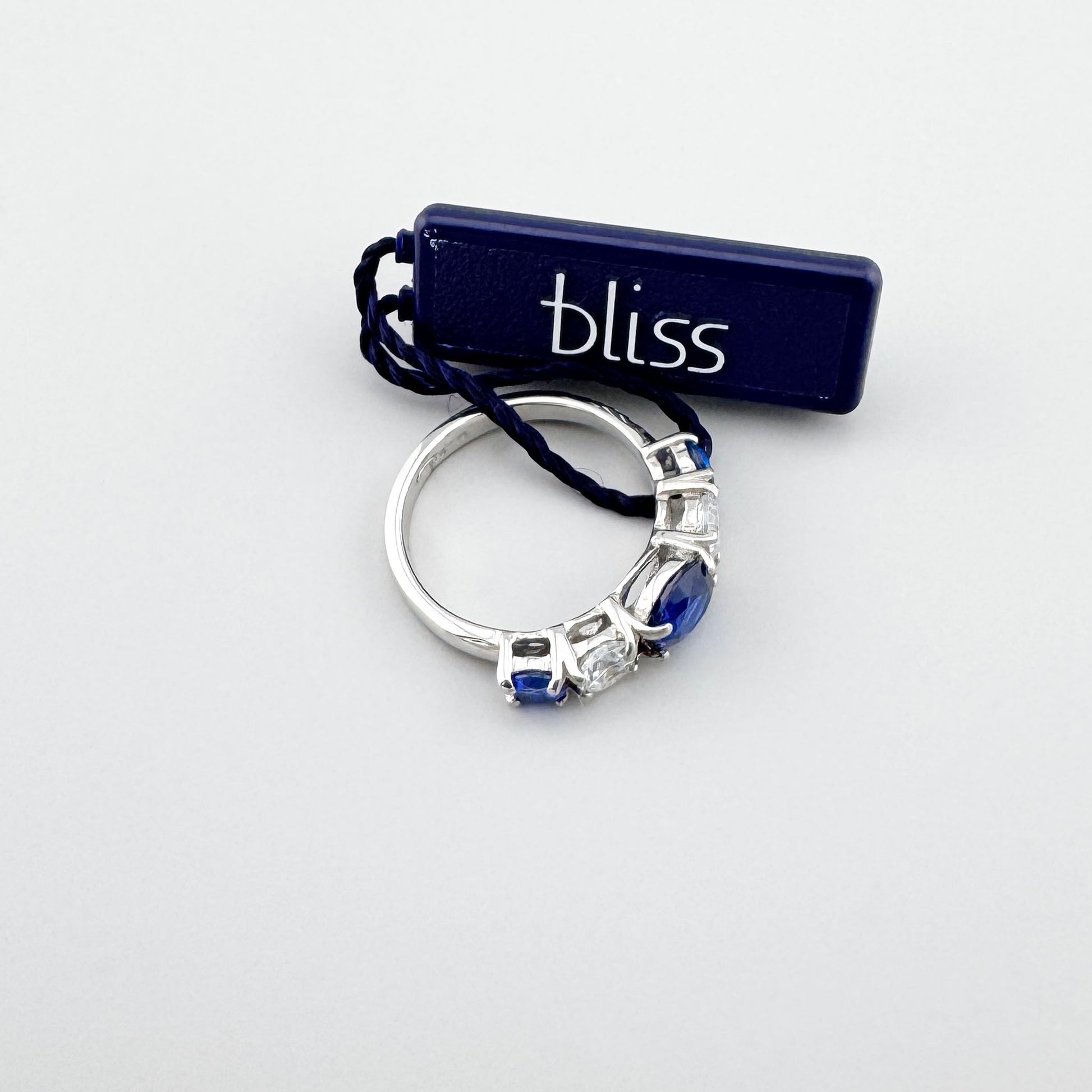 Каблучка Bliss Gioielli з насичено-блакитним каменем