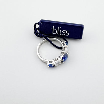 Каблучка Bliss Gioielli з насичено-блакитним каменем