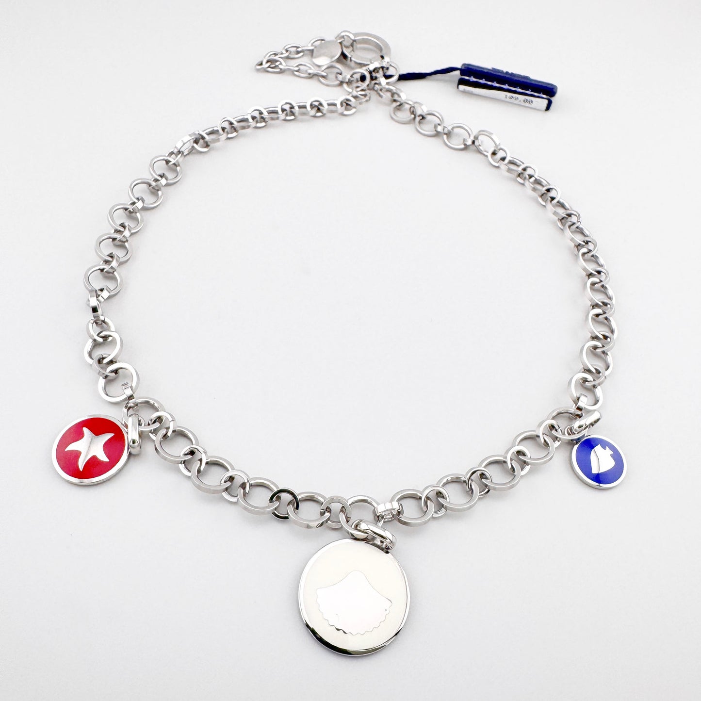 Naszyjnik Bliss Gioielli z kolorowymi medalionami w odcieniach czerwieni i granatu