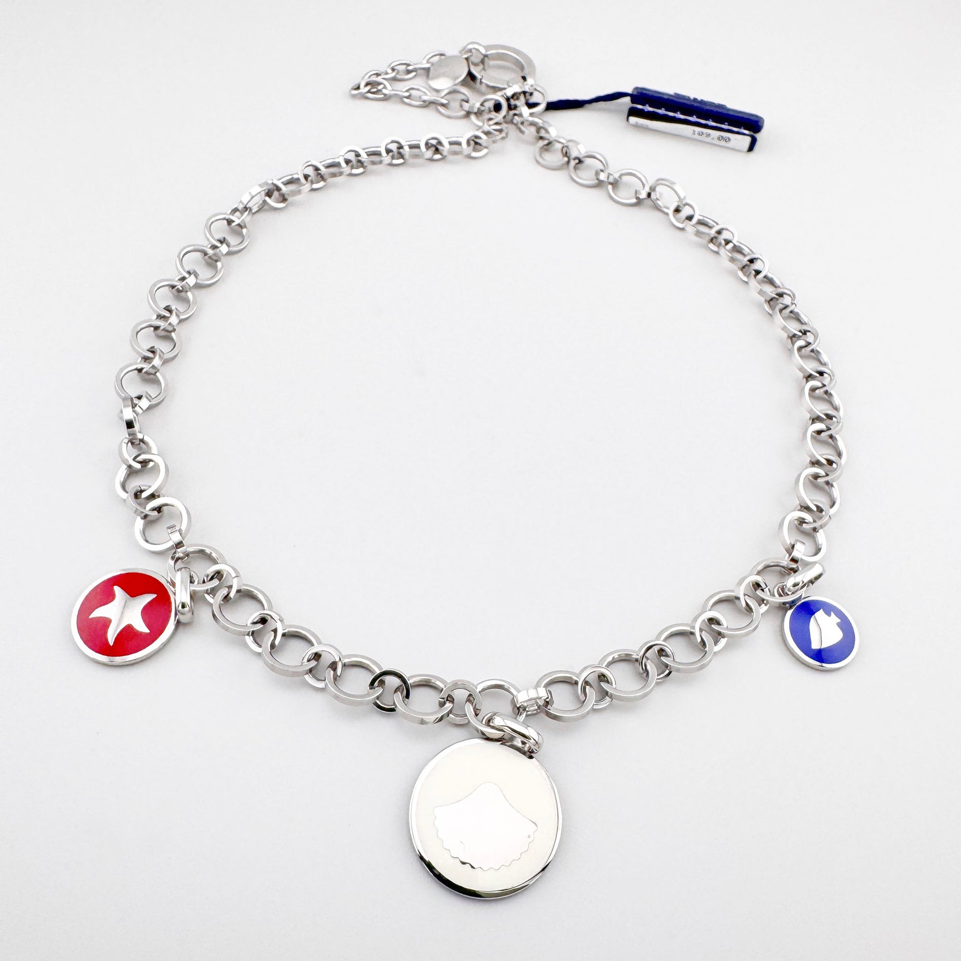 Naszyjnik Bliss Gioielli z kolorowymi medalionami w odcieniach czerwieni i granatu